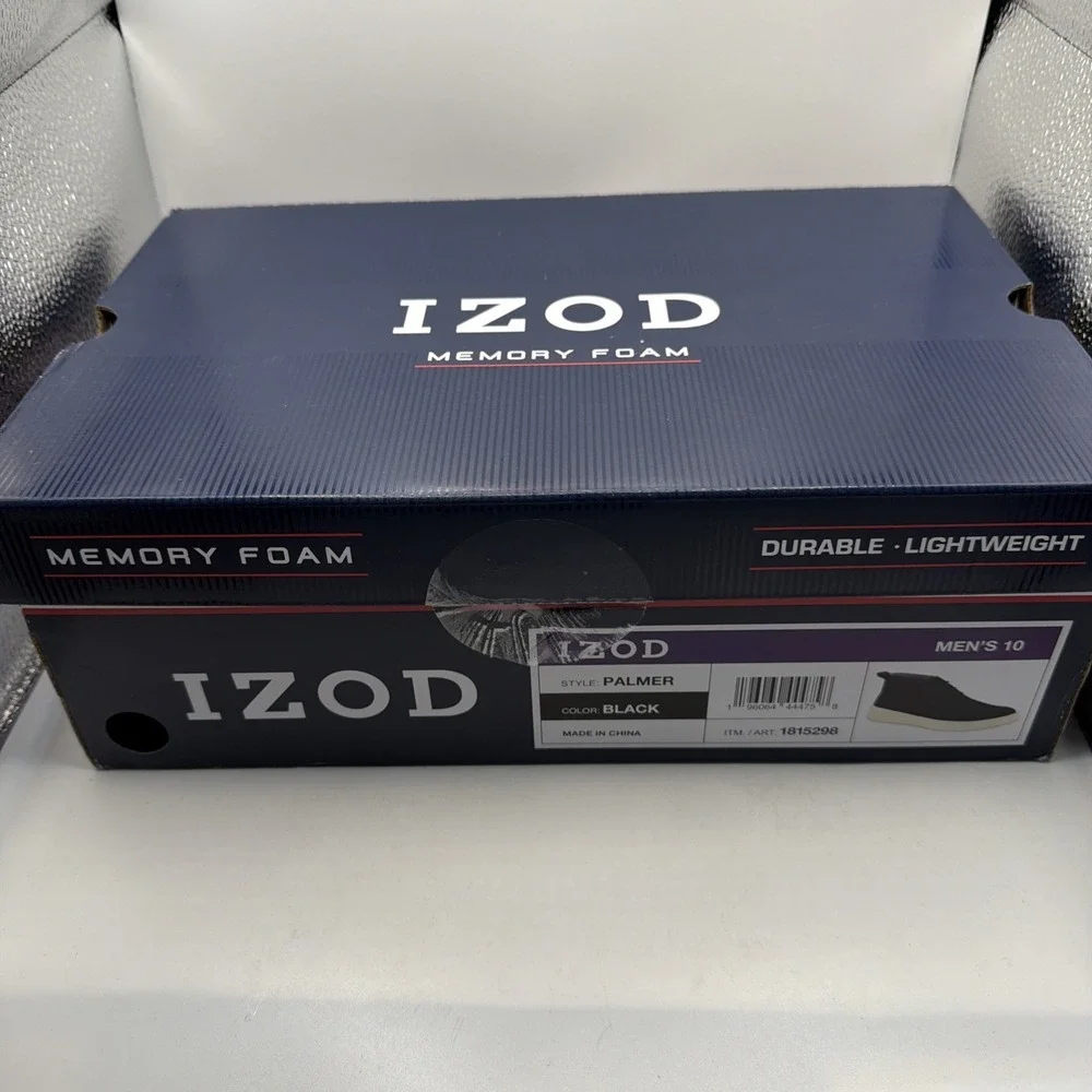 Izod Palmer‎ Chukka Boots Men's Black Faux Leather Memory Foam Lace Up Size 8
